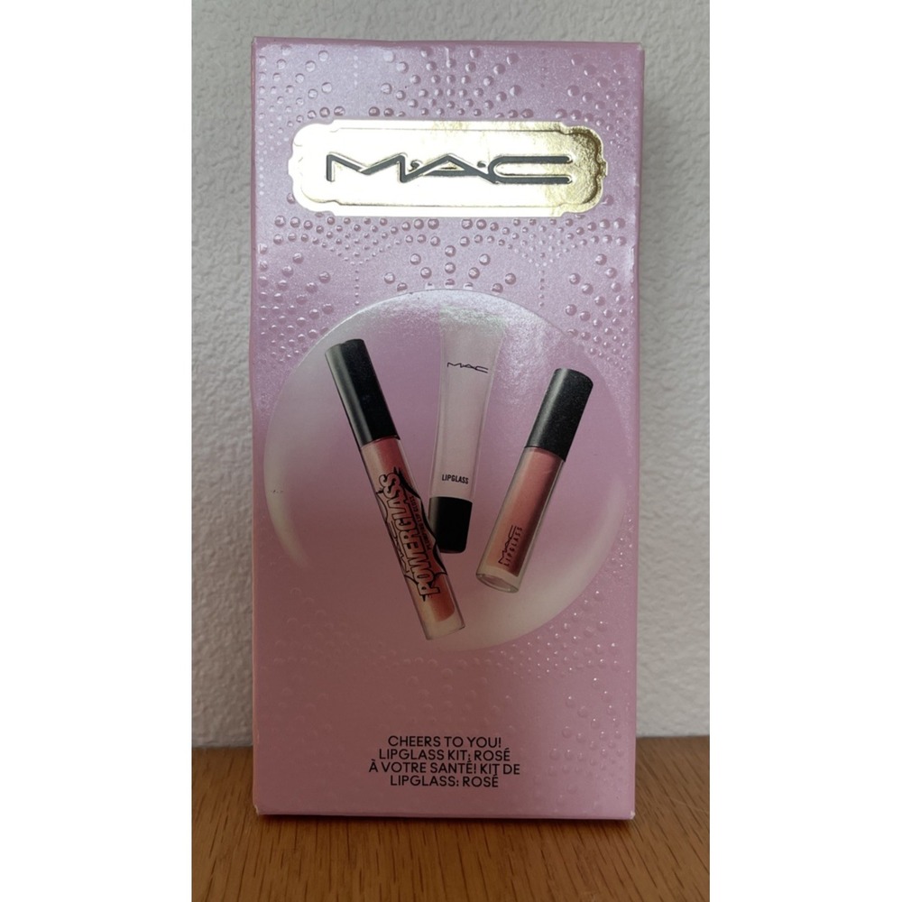 MAC Cheers To You Lipglass Kit ROSE 3pc-Holiday Lipgloss Lip Set Limited Edition - Picture 3 of 6